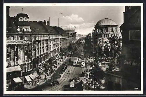 AK Berlin, Saarlandstrasse, Haus Vaterland, Strassenbahn