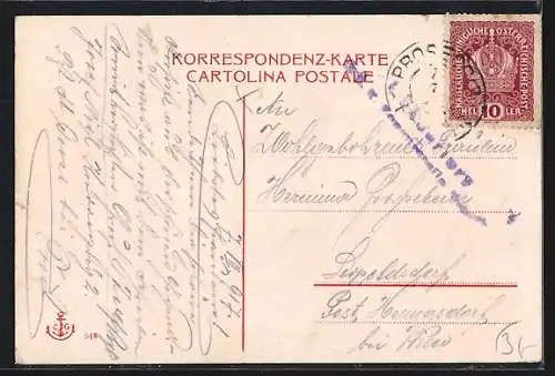 AK Trieste, Piazza della Borsa e Rastaurant Dreher, Strassenbahn