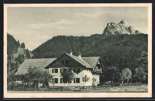 AK Pinswang, Partie am Gasthof Schluxen
