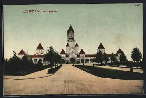 AK Leipzig, Blick zum Krematorium