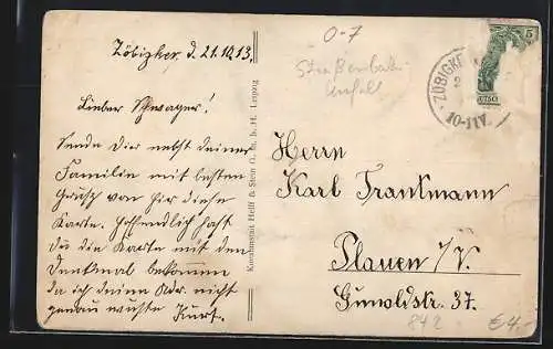 AK Leipzig, Jagd der entflohenen Löwen des Zirkus Barum am 19.10.1913