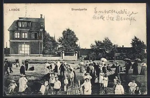 AK Laboe, Strandpartie mit Besuchern
