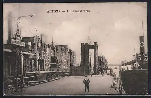 AK Altona, Landungsbrücke, Hafen