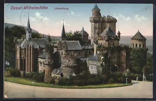 AK Cassel-Wilhemshöhe, Partie an der Löwenburg