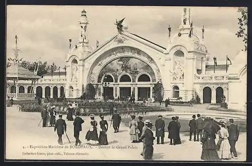 AK Bordeaux, Exposition Maritime 1907, Devant le Grand Palais
