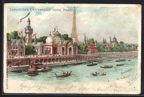 Kulissen-AK Paris, Exposition universelle de 1900, Rive gauche de la Seine