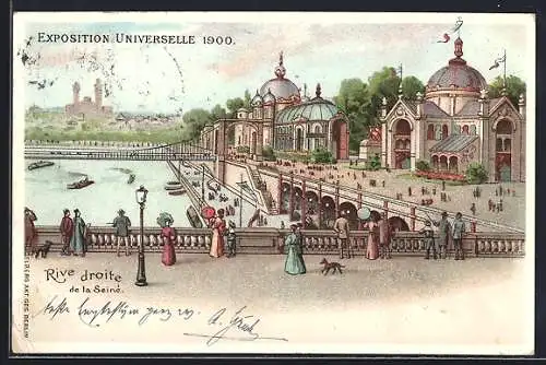 AK Paris, Exposition universelle de 1900, Rive droite de la Seine