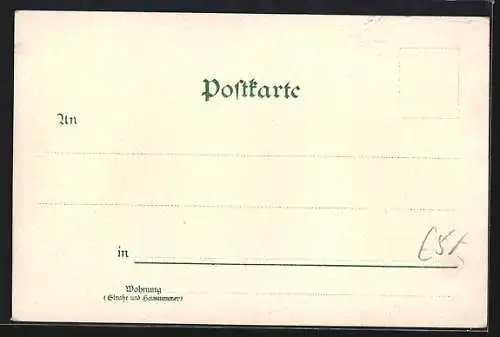 Lithographie Hamburg-Neustadt, Strasse Jungfernstieg mit Pferdewägen, Neujahrsgruss