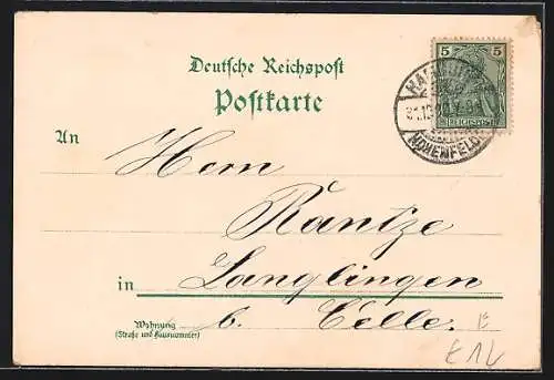 Lithographie Hamburg-Neustadt, Justiz-Palast, Uferpartie