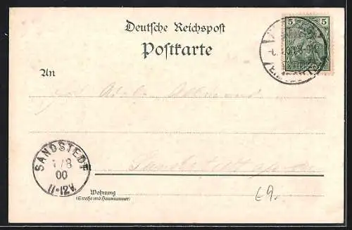 Lithographie Hamburg-Neustadt, Nicolaikirche, Alter Jungfernstieg