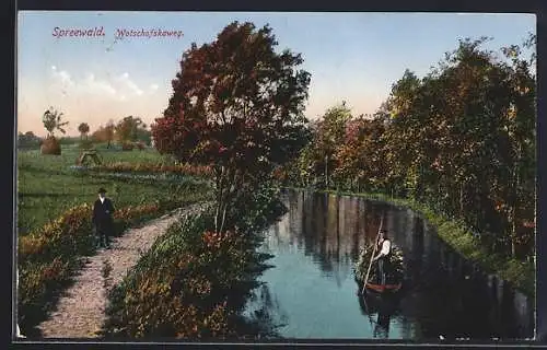 AK Wotschofskaweg /Spreewald, Lastenkahn