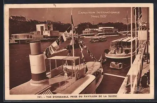 AK Paris, Exposition internationale 1937, Vue d'Ensemble, prise du Pavillon de la Suisse