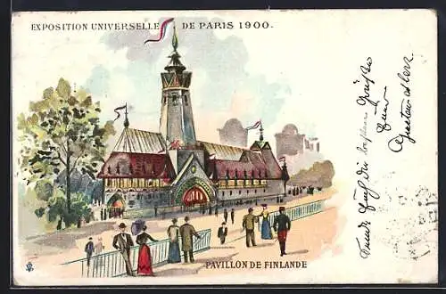 AK Paris, Exposition Universelle de 1900, Pavillon de Finlande, Ausstellung