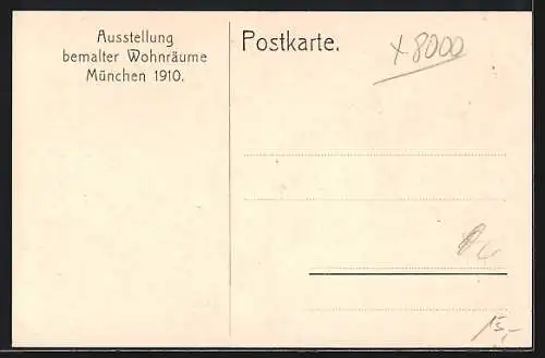 AK München, Ausstellung bemalter Wohnräume 1910, Damensalon, Westermühle 9