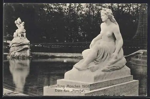 AK München, Ausstellung 1908, Nymphe von Erwin Kurz