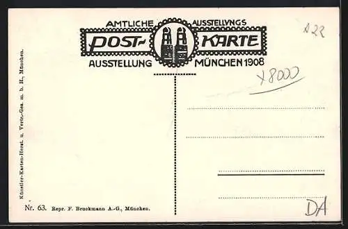 AK München, Ausstellung 1908, Nymphe von Erwin Kurz