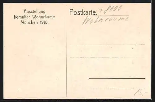 AK München, Ausstellung bemalter Wohnräume 1910-Frühstückszimmer