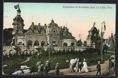 AK Bruxelles, Exposition 1910, Le Chien Vert