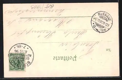 Lithographie Berlin, Gewerbe-Ausstellung 1896, Kairo in Berlin, Strasse in Kairo, Moscheen, der heilige Brunnen