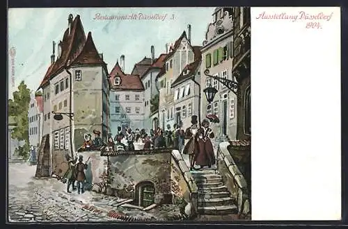 Künstler-AK Düsseldorf, Ausstellung 1904, Restaurant Alt-Düsseldorf 3