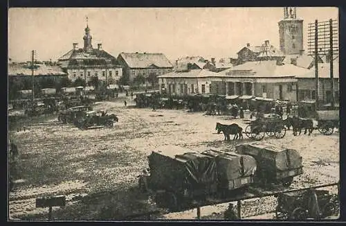 AK Mitau, Militär auf dem Marktplatz