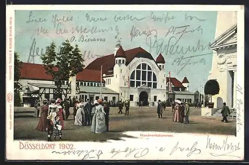AK Düsseldorf, Ausstellung 1902, Partie an der Handwerkskammer
