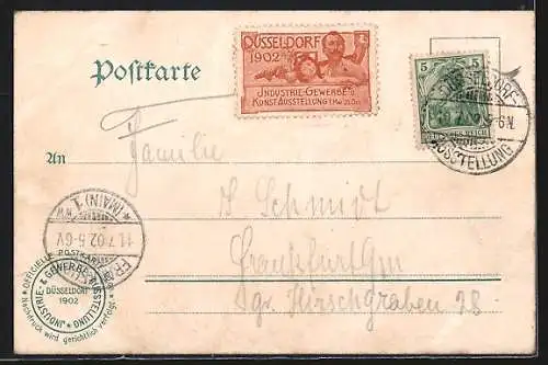 AK Düsseldorf, Ausstellung 1902, Partie an der Handwerkskammer