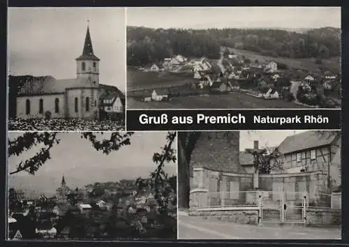 AK Premich, Naturpark Rhön, Teilansicht, Kirche, Grabmal