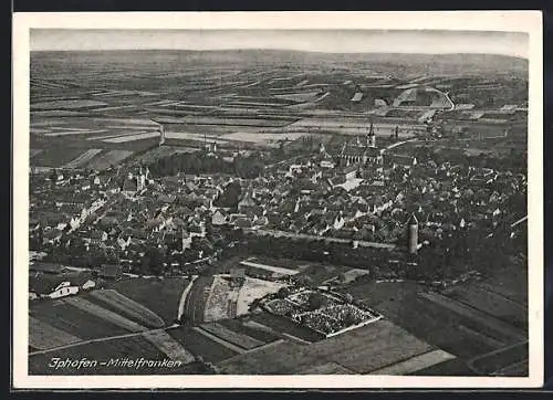 AK Iphofen /Mfr., Gesamtansicht vom Flugzeug aus