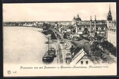 AK Düsseldorf, Panorama von der Industrie- und Gewerbe-Ausstellung 1902