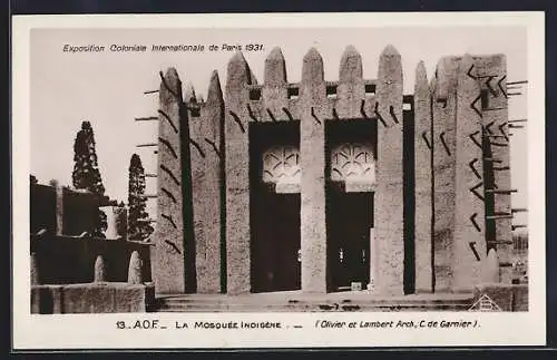 AK Paris, Exposition coloniale internationale 1931, La mosquée indigène