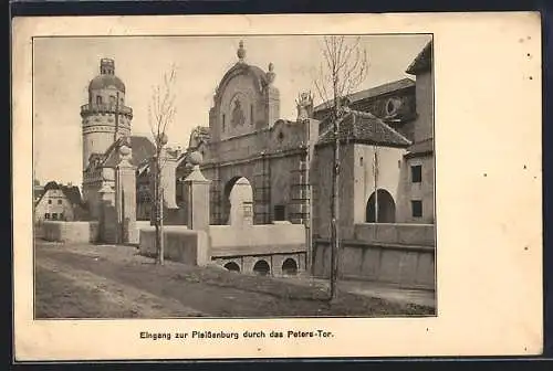AK Leipzig, Internationale Baufach-Ausstellung 1913, Eingang zur Pleissenburg durch das Peters-Tor