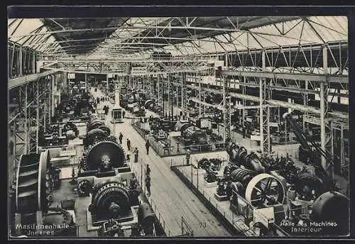 AK Bern, Landes-Ausstellung 1914, Innenansicht der Maschinenhalle