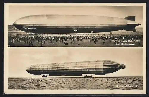 AK Luftschiff Graf Zeppelin D-LZ 127 und Zeppelin-Mod. 4