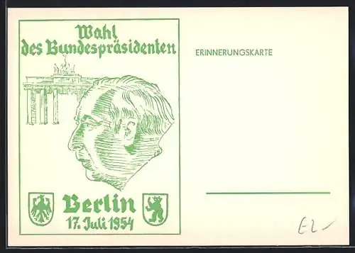 AK Berlin, Wahl des Bundespräsidenten 1954, Brandenburger Tor
