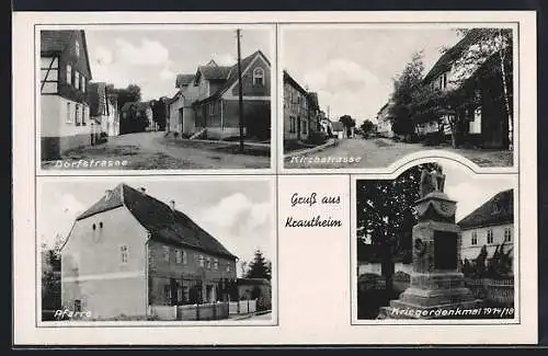 AK Krautheim / Weimar, Dorfstrasse, Kirchstrasse, Pfarre, Kriegerdenkmal 1914 /18
