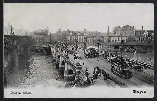 AK Glasgow, Brücke mit Teilansicht