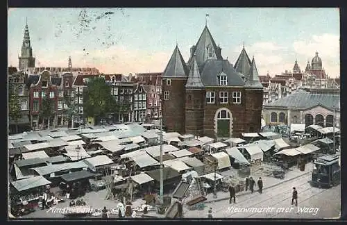 AK Amsterdam, Nieuwmarkt, am Markttag