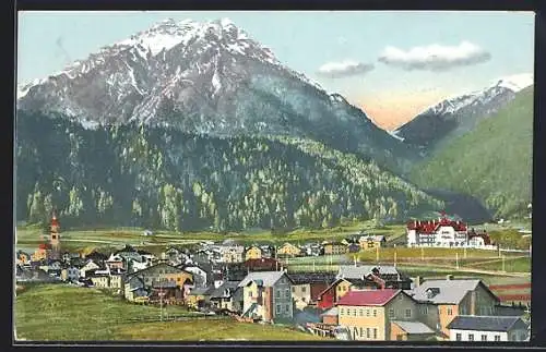 AK Fulpmes /Stubaital, Teilansicht mit Bergen