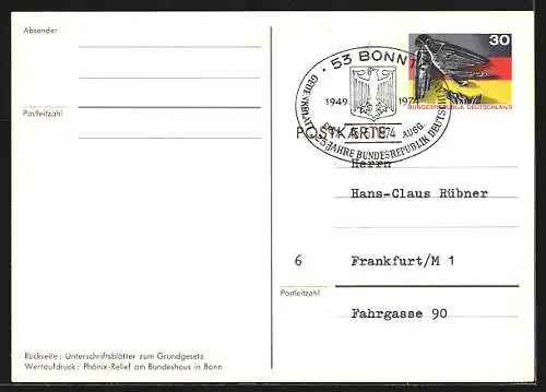 AK 25 Jahre Bundesrepublik Deutschland 1949-1974des parlamentarischen Rates