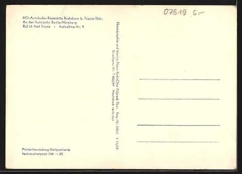 AK Triptis / Thür., HO-Autobahn-Raststätte Rodaborn