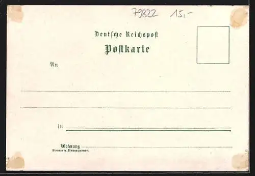 Lithographie Titisee, Volkstracht vom Höllenthal, Panorama mit See
