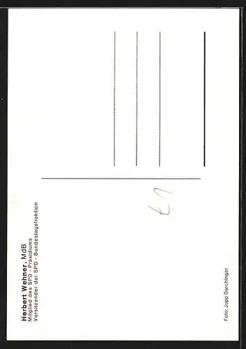 AK Portrait Herbert Wehner, Mitglied des SPD-Präsidiums