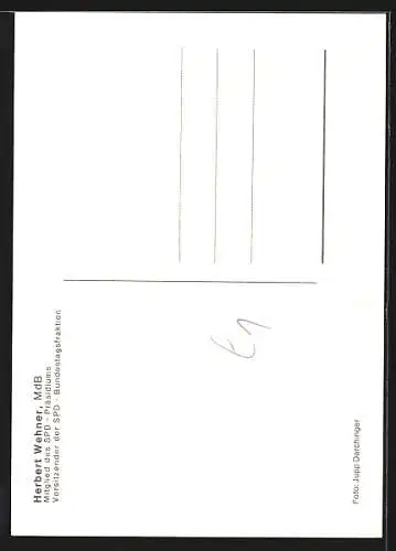 AK Portrait Herbert Wehner, Mitglied des SPD-Präsidiums