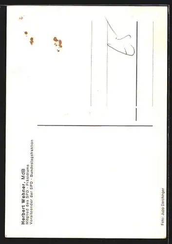 AK Portrait Herbert Wehner, Mitglied des SPD-Präsidiums