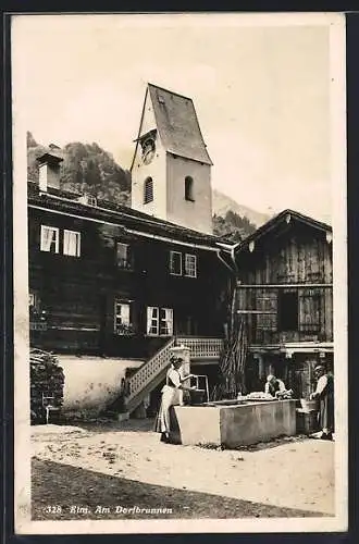 AK Elm, Am Dorfbrunnen, Kirche