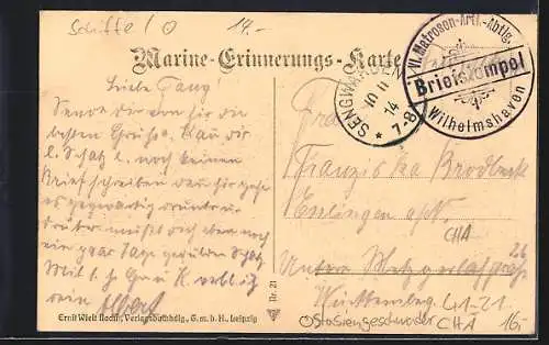 AK Kriegsschiff S. M. Kleiner Kreuzer Nürnberg des Ostasiengeschwaders in Fahrt