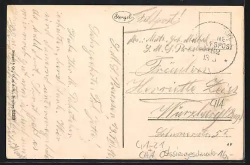 AK Kriegsschiff SM Gr. Kreuzer Scharnhorst des Ostasiengeschwaders unter Volldampf