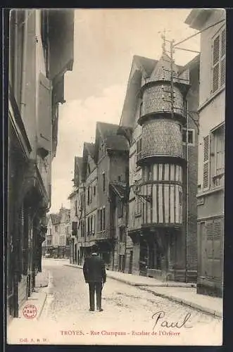 AK Troyes, Rue Champeau et Escalier de l`Orfèvre