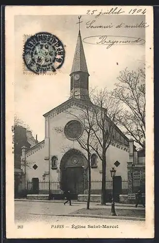 AK Paris, église Saint-Marcel